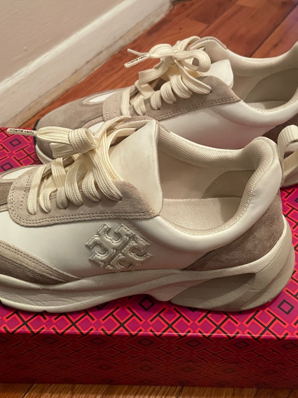 Tory Burch Good Luck Trainer Sneaker White/New Ivory/Cerbiatto Leather & Suede